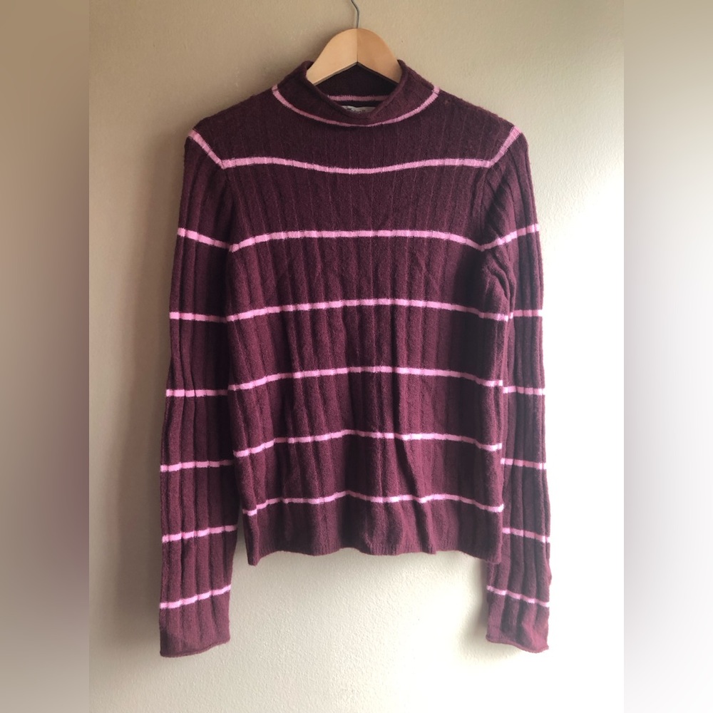 NEW Madewell Women’s Long Sleeve Pullover Stripped Wool Soft Sweater Size M - Picture 5 of 16